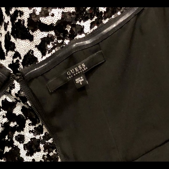 Guess Sequin Strapless Peplum Top - Picture 7 of 9